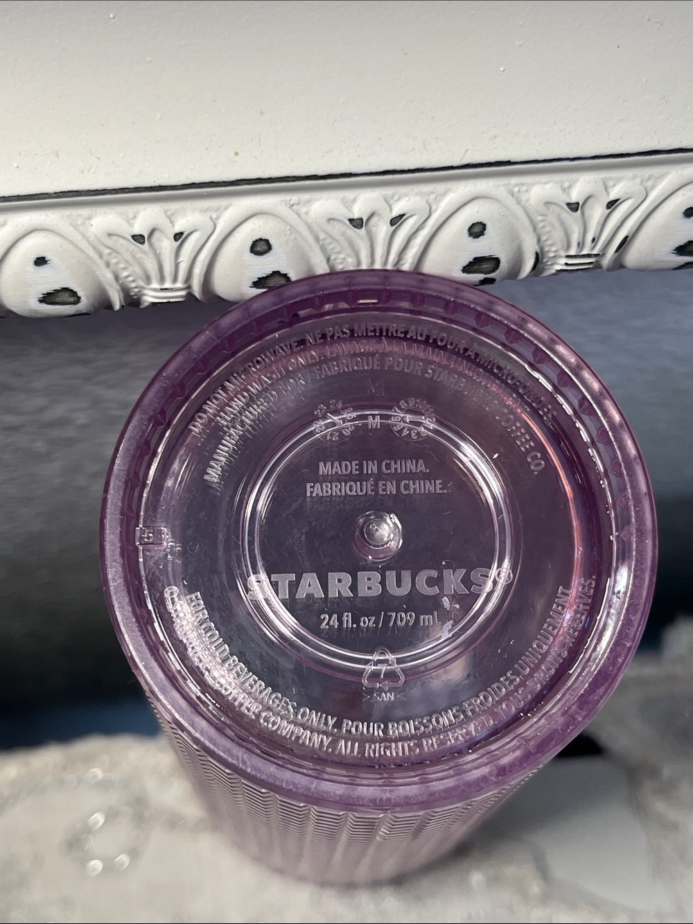 Starbucks Purple Iridescent Grid Cold Cup Tumbler 24 oz NWOT - Picture 8 of 10